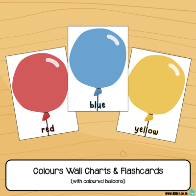 Picture of Flashcards & Wall Charts {Colours} - Coloured Balloons