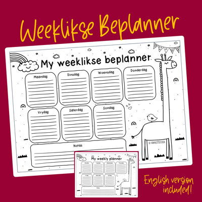Picture of Weeklikse Inkleur Beplanner / Weekly Coloring Planner